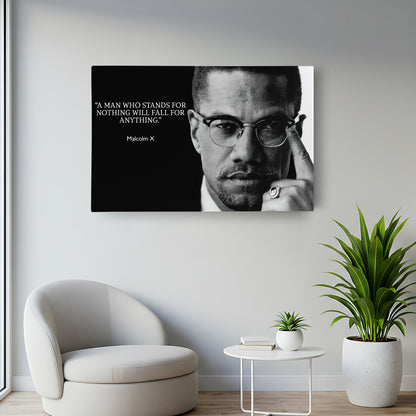 Malcolm X Motivational Quote Canvas Art - Inspirational Wall Decor Print