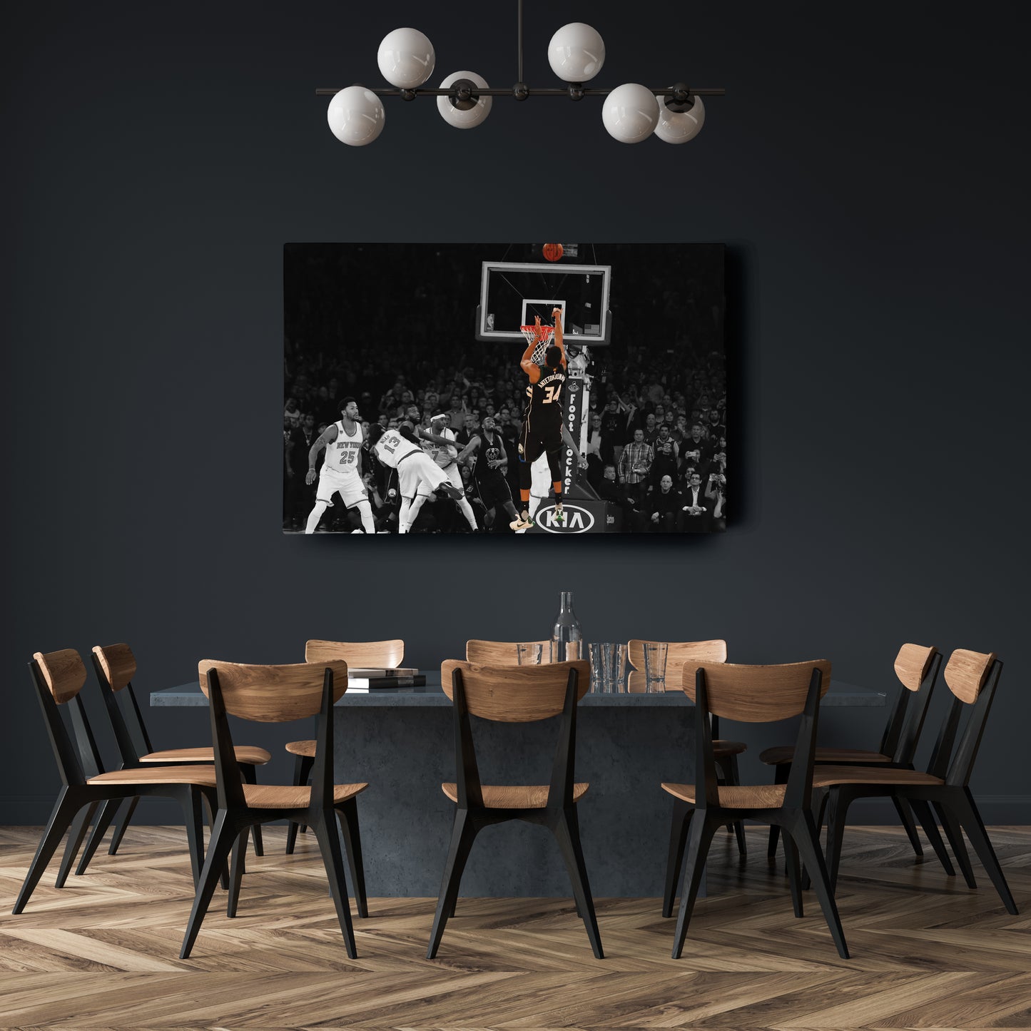 Giannis Antetokounmpo Buzzer Beater vs Knicks Canvas Wall Art Decor - NBA Superstar Art