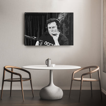Elon Musk Smoking Canvas Wall Art – Entrepreneur Icon Print for Home
