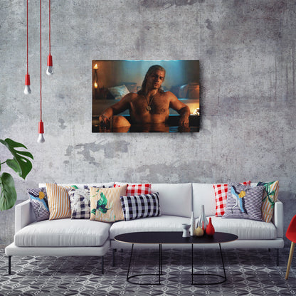 Henry Cavill Geralt Bathtub Canvas Wall Art – Witcher TV Series Decor