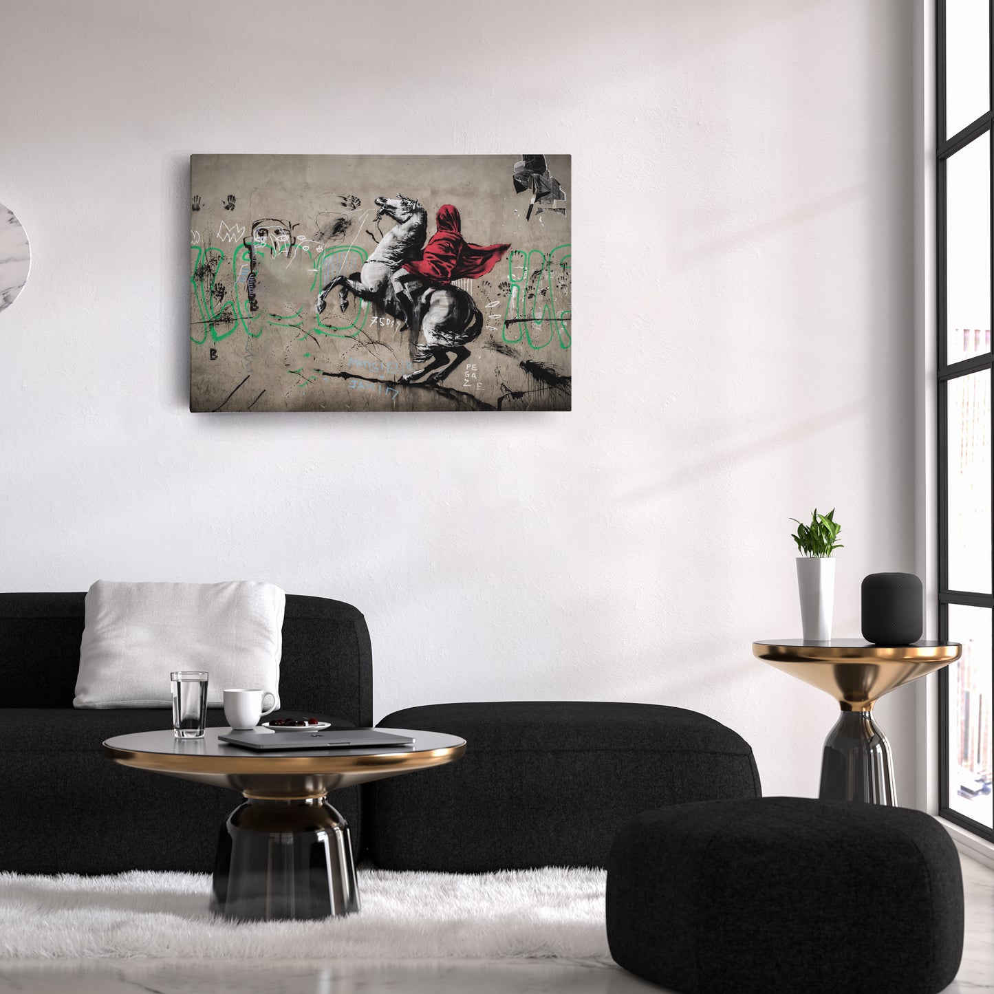 Banksy 'Napoleon on Horse' Canvas Print - Framed Wall Art