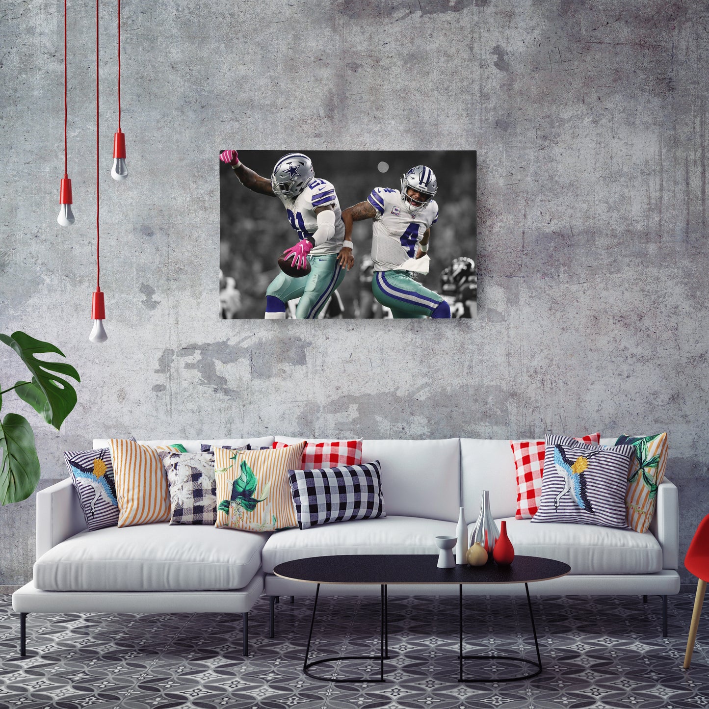 Dak and Zeke Dallas Cowboys Canvas Wall Art – NFL Legends Print for Home