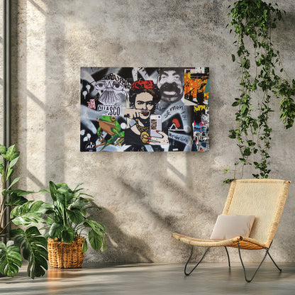Frida Kahlo Graffiti Canvas Wall Art – Modern Art Piece for Home
