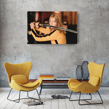 Kill Bill Uma Thurman Canvas Wall Art – Action Movie Decor