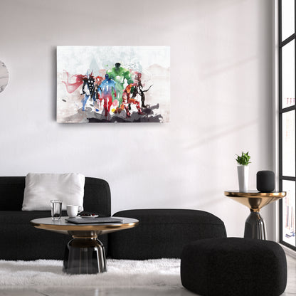 Marvel Avengers Superheroes - Watercolor Painting Canvas Wall Art Decor