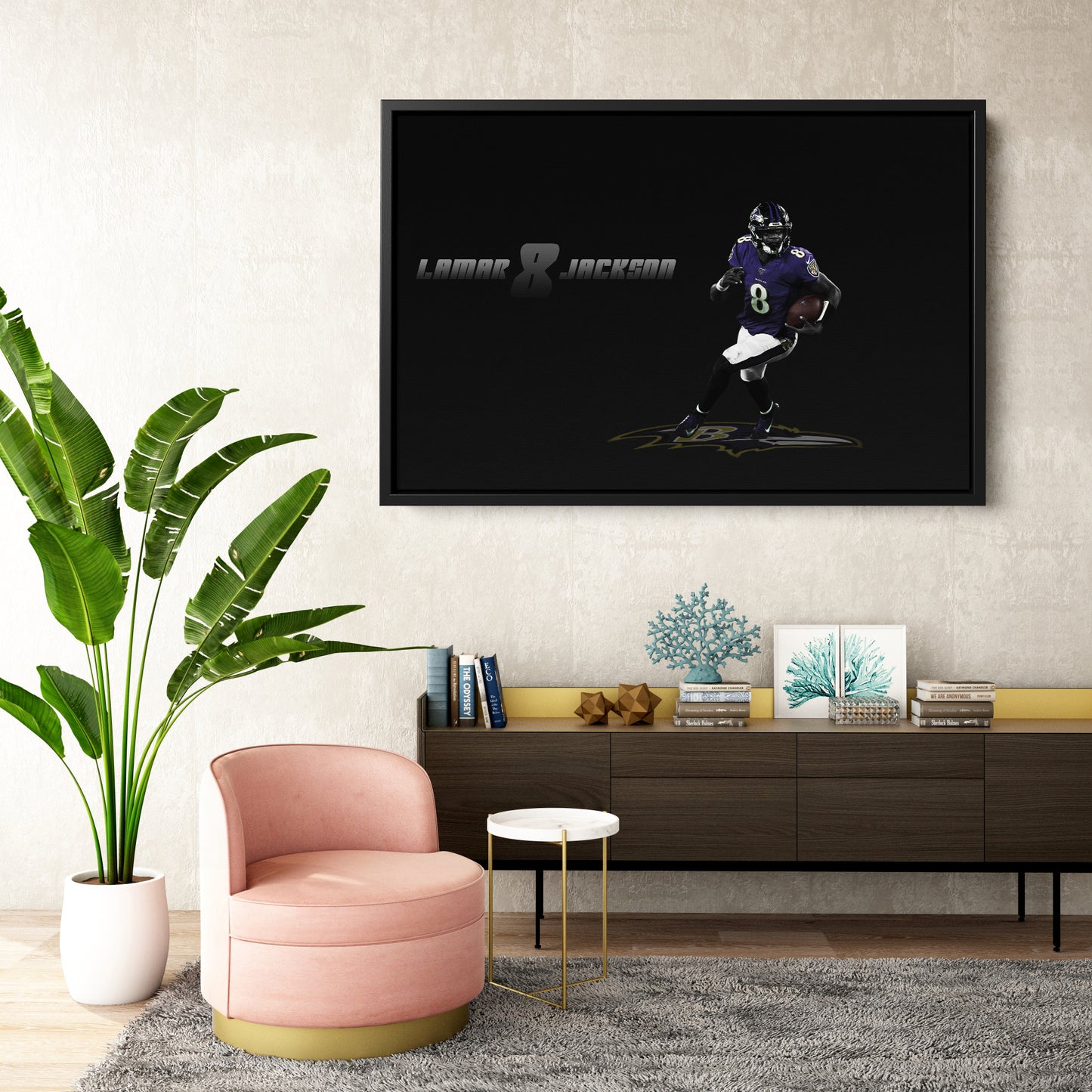 Lamar Jackson Baltimore Ravens Canvas Wall Art – MVP Football Star Poster