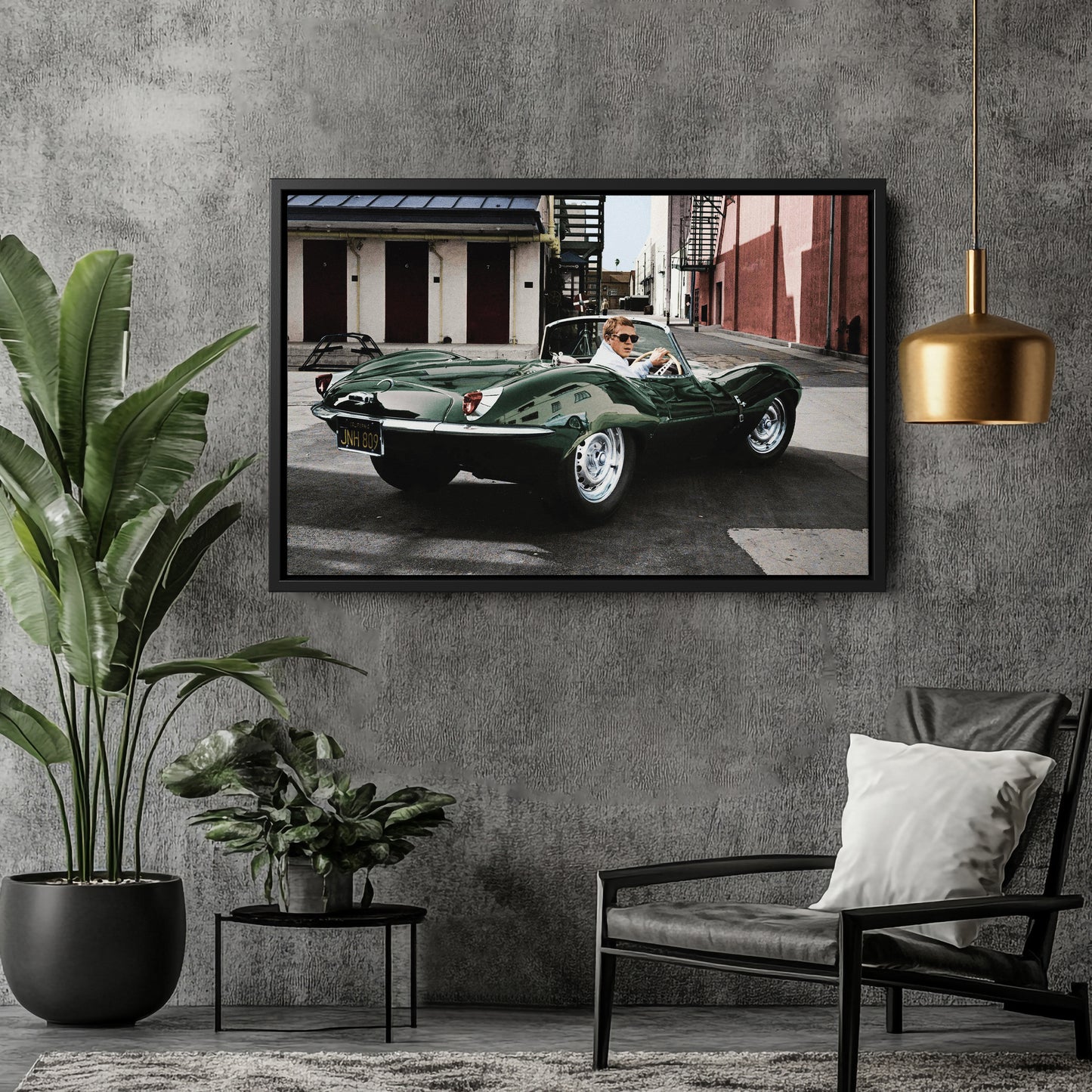 Steve McQueen Jaguar XKSS Canvas Wall Art – Iconic Car Decor