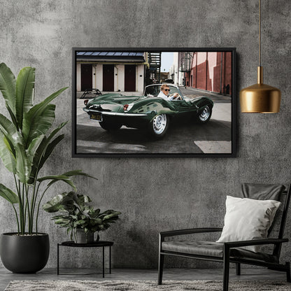 Steve McQueen Jaguar XKSS Canvas Wall Art – Iconic Car Decor