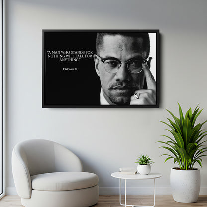 Malcolm X Motivational Quote Canvas Art - Inspirational Wall Decor Print