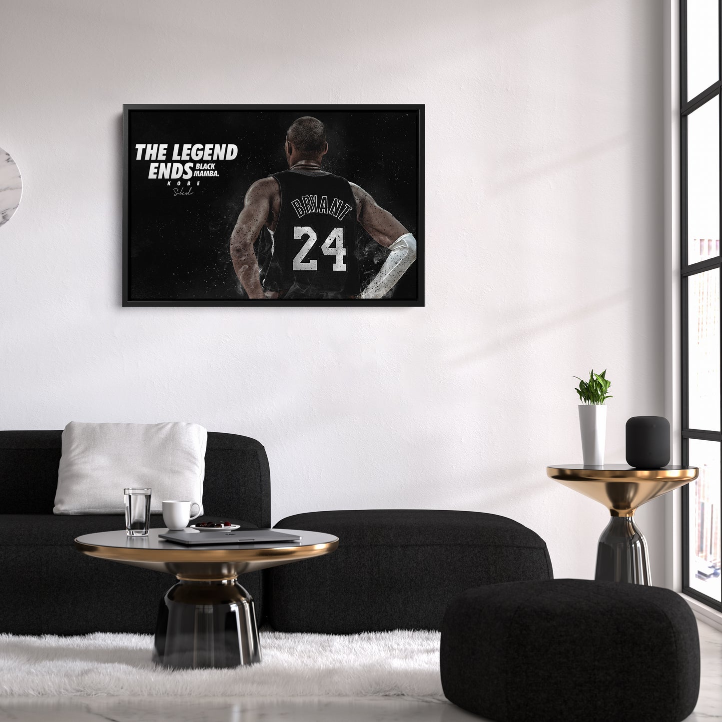 Kobe Bryant Black Mamba Legend Canvas Wall Art – NBA Basketball Star