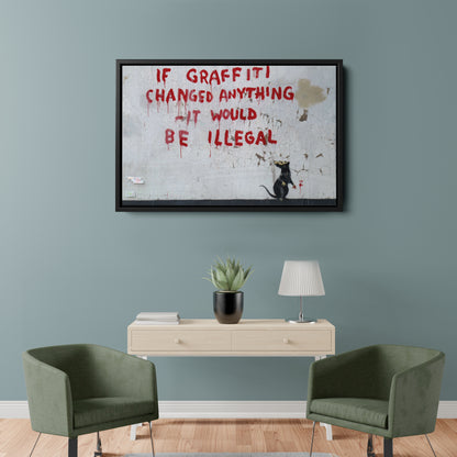 Banksy 'Illegal' Quote Canvas Print - Framed Wall Art