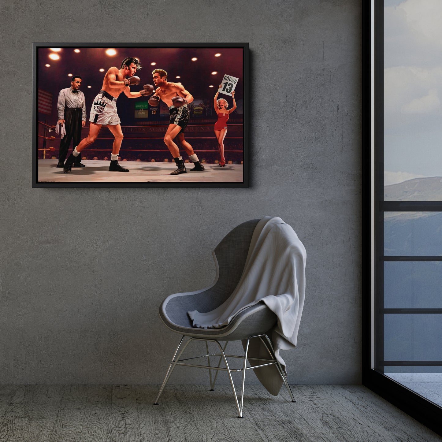 Marilyn Monroe, Elvis Presley & James Dean - Boxing Canvas Wall Art Decor