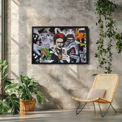 Frida Kahlo Graffiti Canvas Wall Art – Modern Art Piece for Home