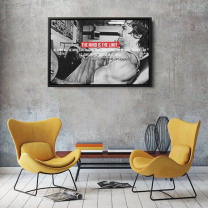 Arnold Schwarzenegger Motivational Quote Canvas Print – Wall Art for Home Office & Fitness Decor