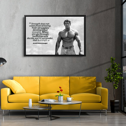 Arnold Schwarzenegger Motivational Quote Canvas Print – Wall Art for Home Decor & Inspiration