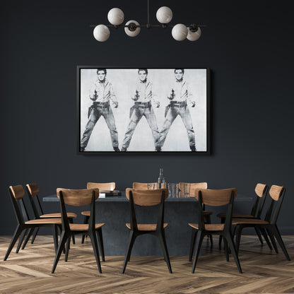 Elvis Presley Triple Canvas Poster – Framed Wall Art Home Decor