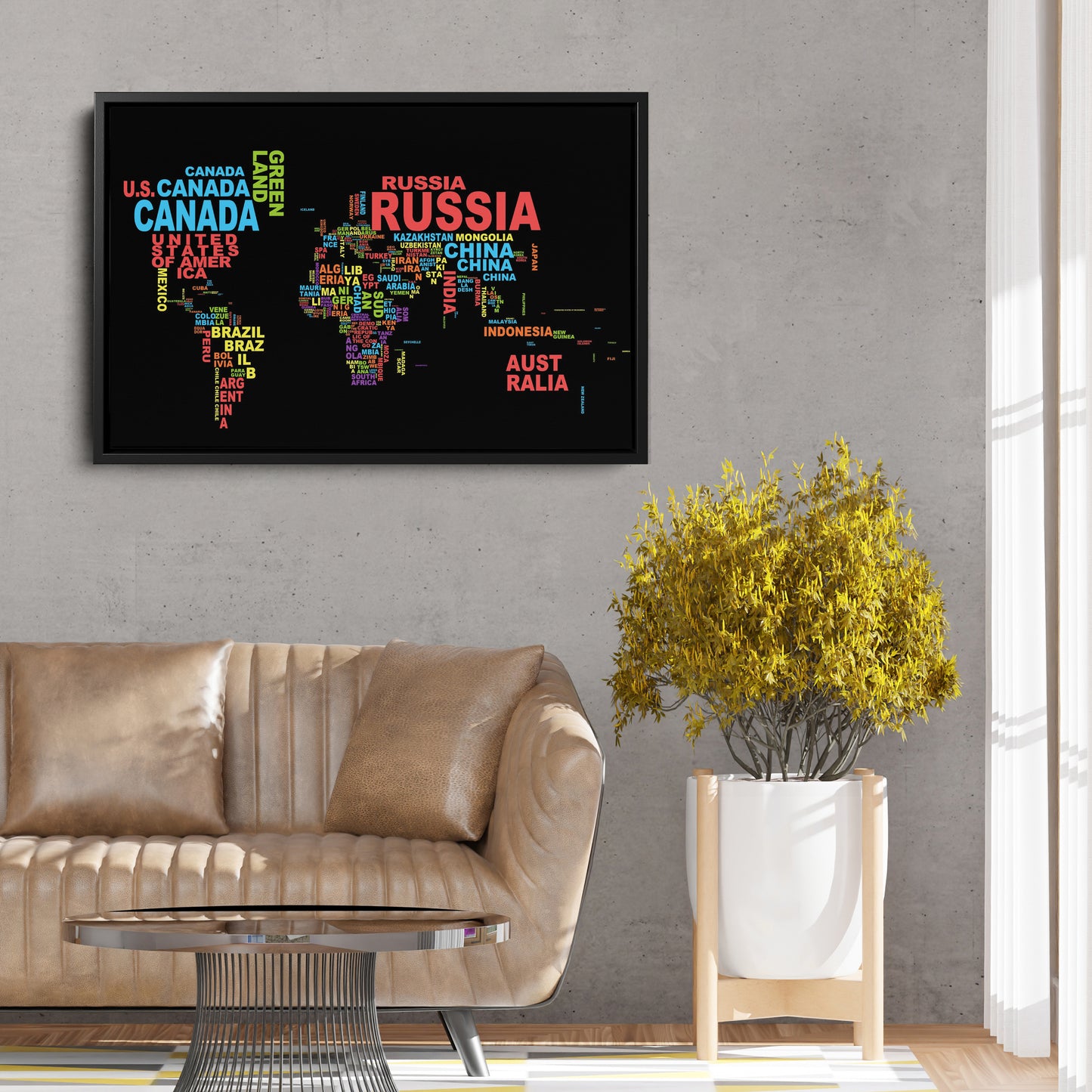 World Map - Canvas Wall Art Decor for Home & Office