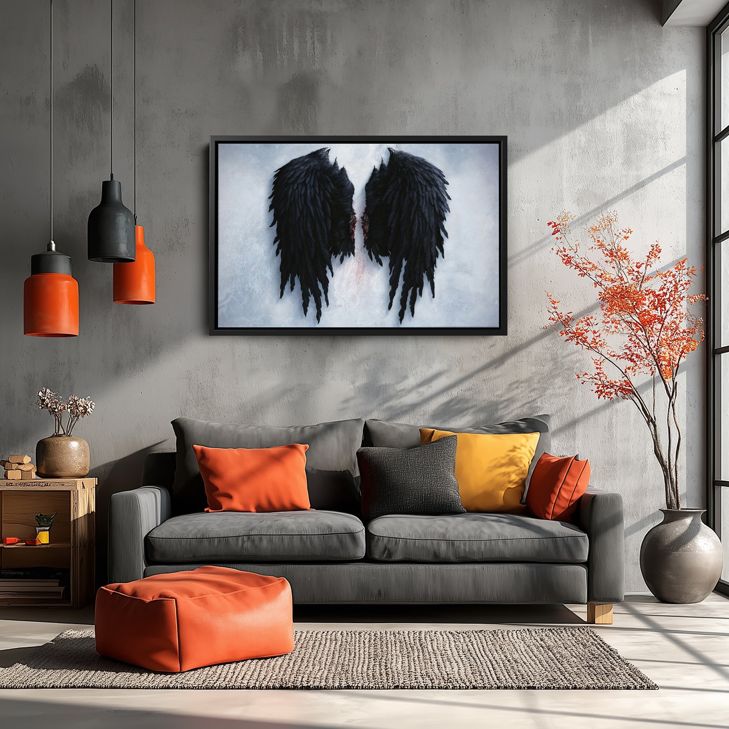 Banksy Angel Black Wings Canvas Wall Art – Bold Street Art Decor