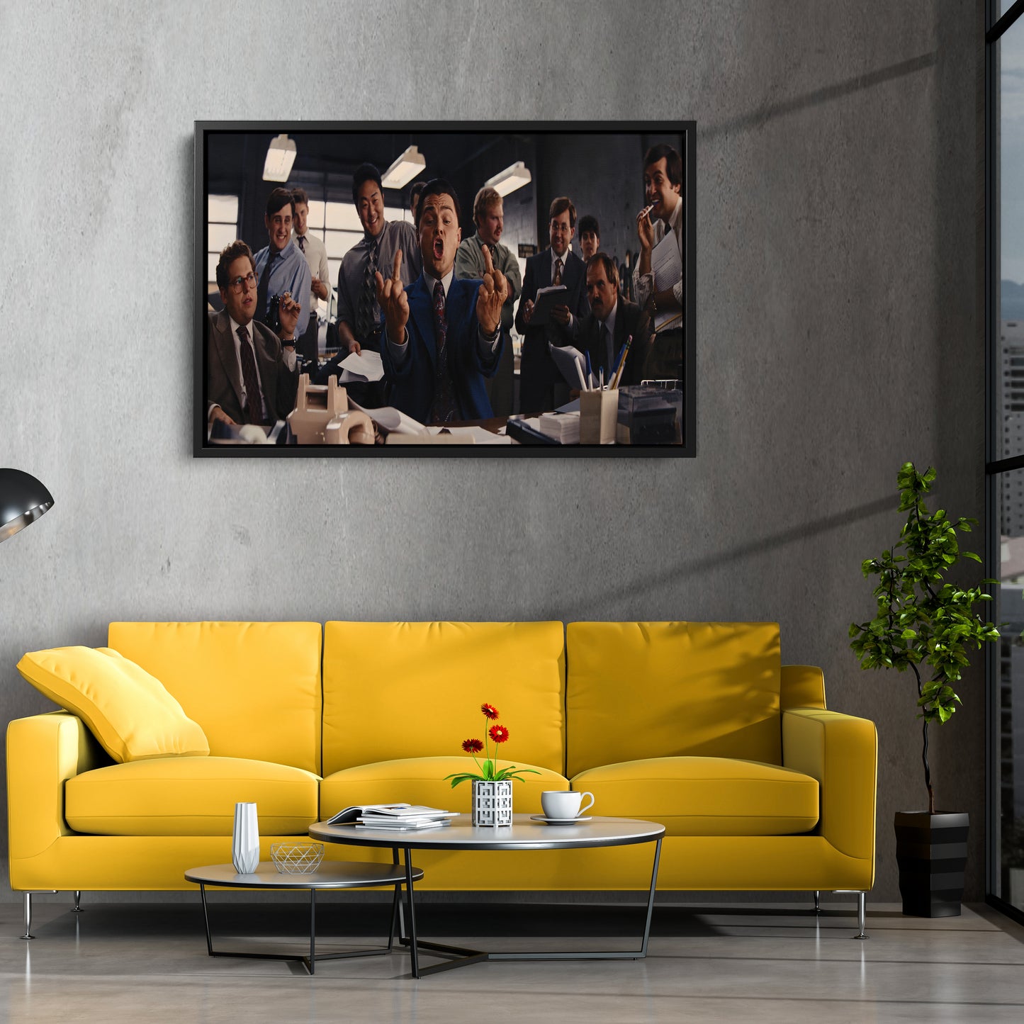The Wolf of Wall Street 'Middle Finger' Poster – Canvas Print Wall Art Home Decor
