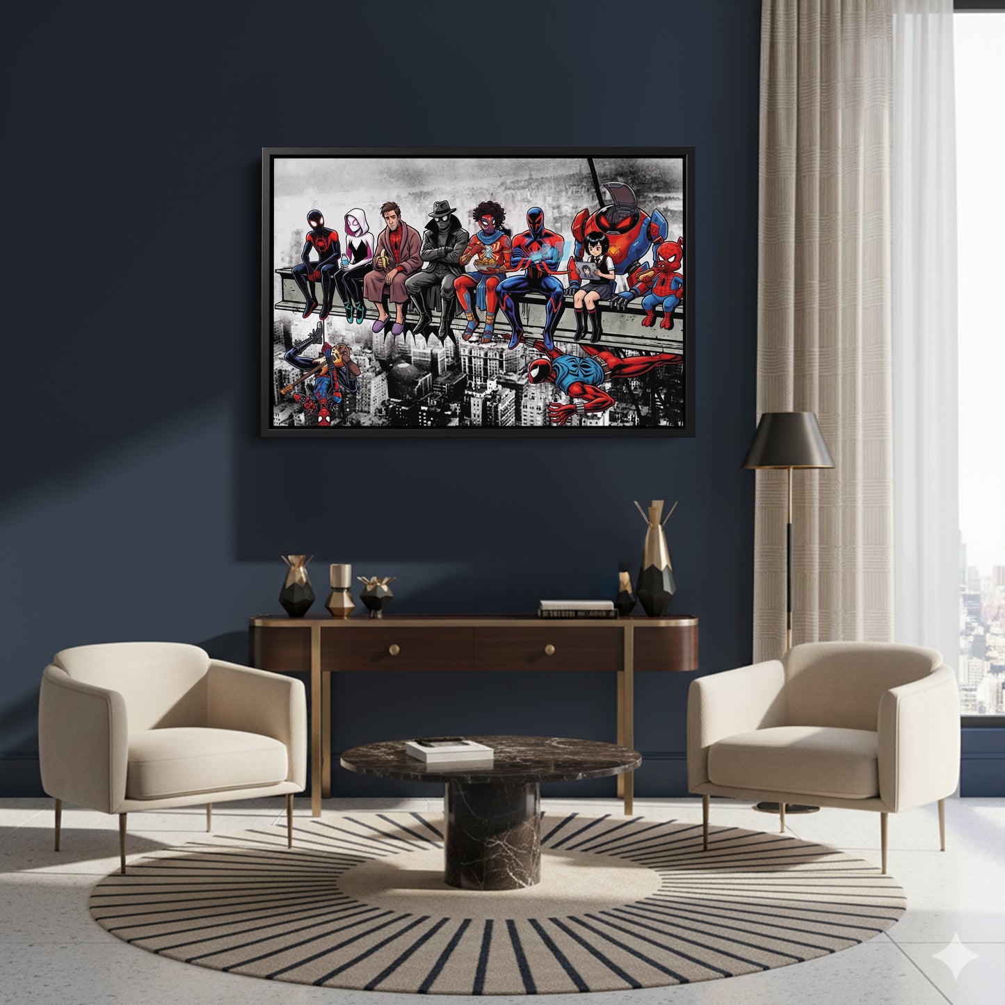 Spider Verse Lunch Atop a Skyscraper Canvas Wall Art