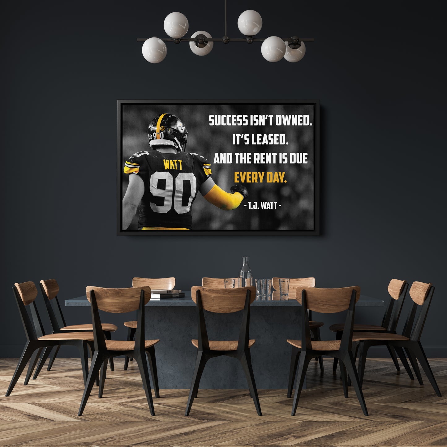 T.J. Watt Quote Canvas Art - Pittsburgh Steelers NFL Wall Decor Print