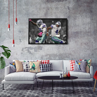 Dak and Zeke Dallas Cowboys Canvas Wall Art – NFL Legends Print for Home