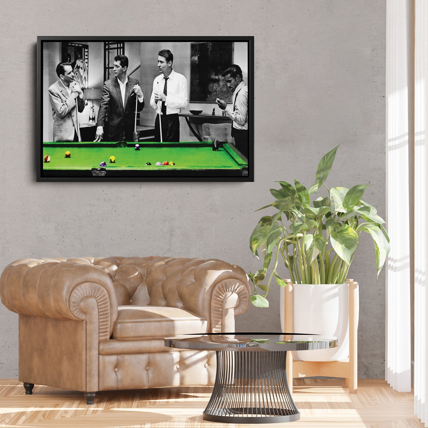 The Rat Pack - Playing Pool Canvas Wall Art Decor