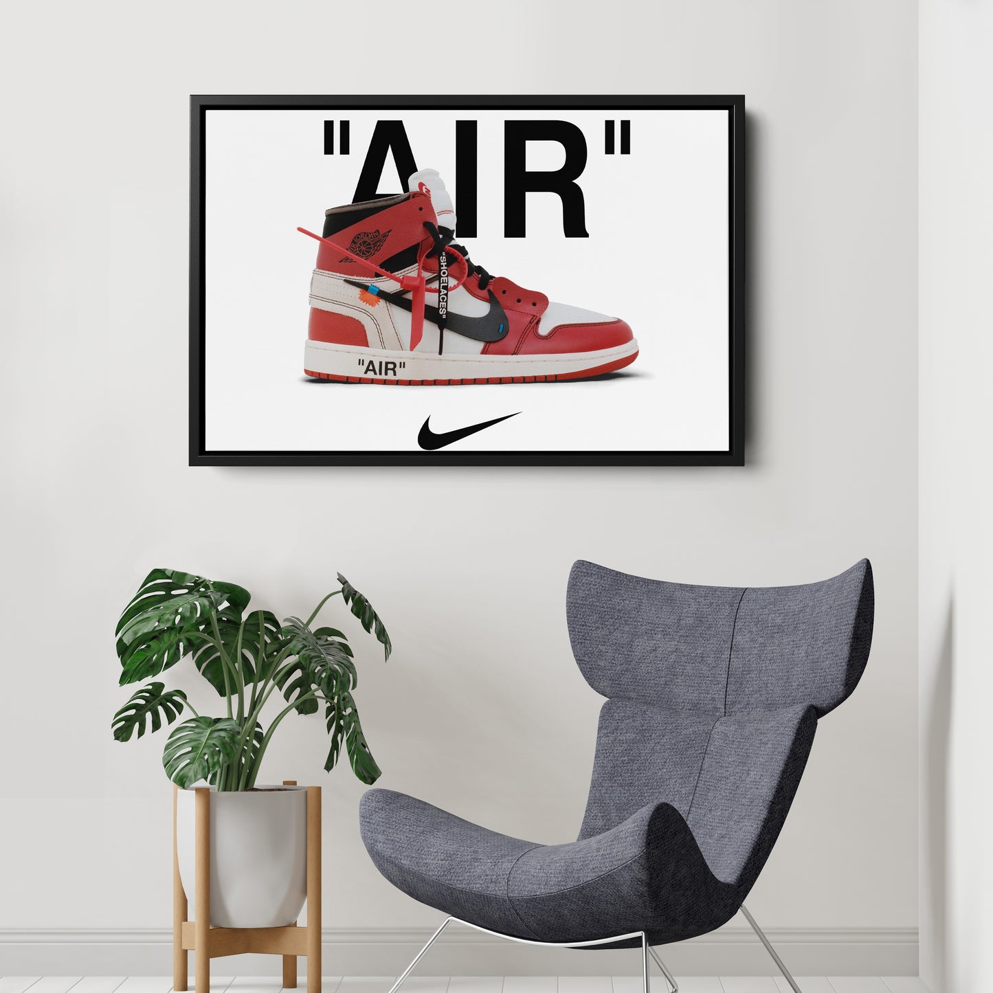 Off-White Jordan Canvas Wall Art - Sneaker Culture Home Decor Poster