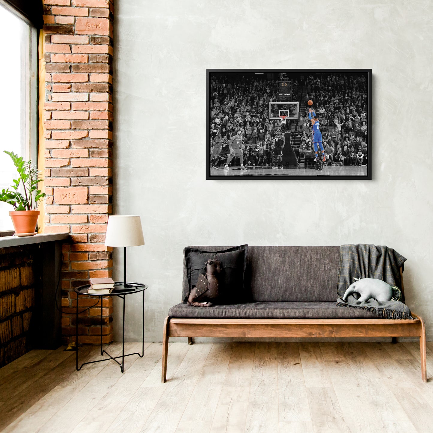 Russell Westbrook Buzzer Beater Canvas Art - NBA Thunder vs. Kings