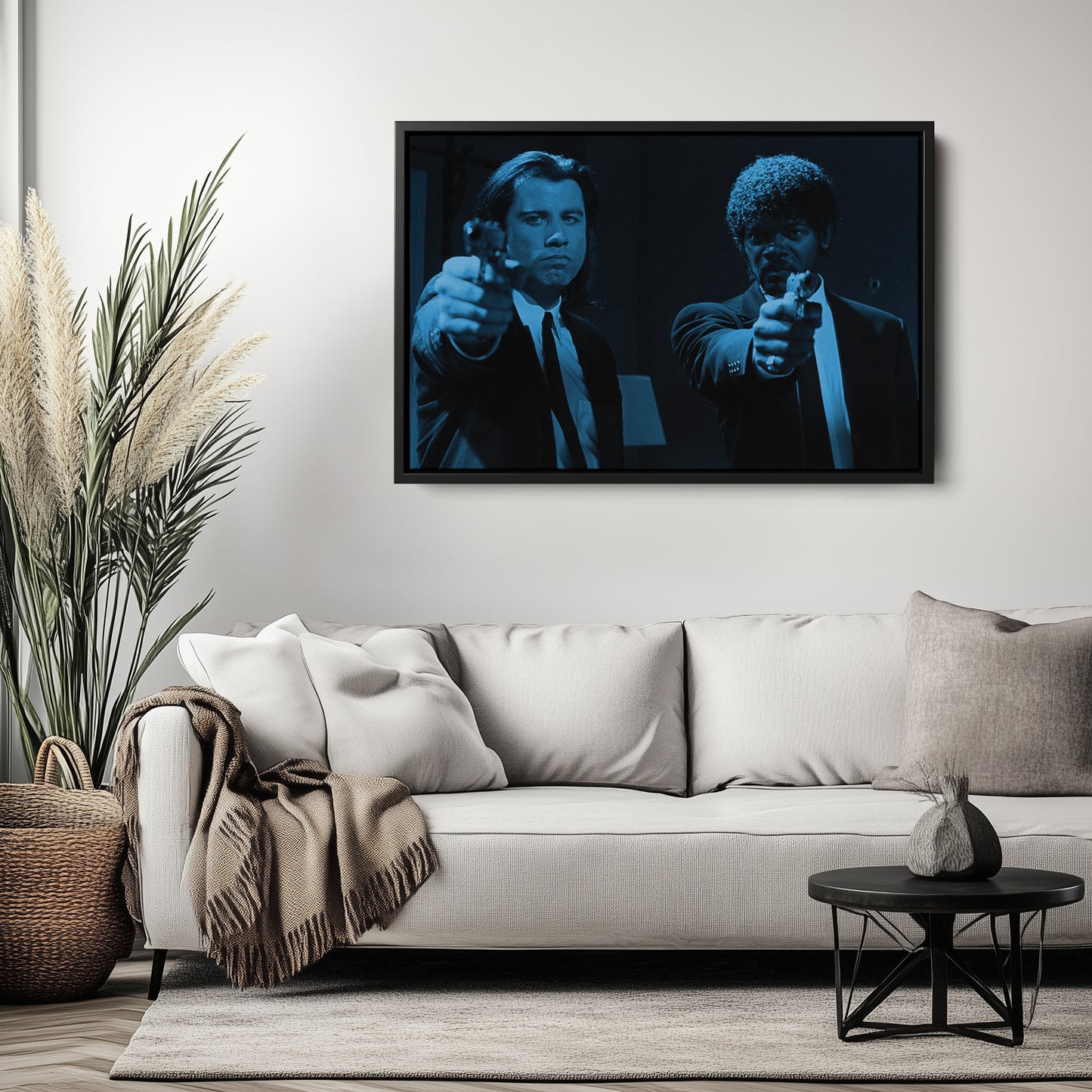 Pulp Fiction John Travolta & Samuel L. Jackson Canvas Wall Art – Movie Duo Decor