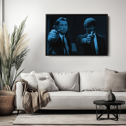 Pulp Fiction John Travolta & Samuel L. Jackson Canvas Wall Art – Movie Duo Decor