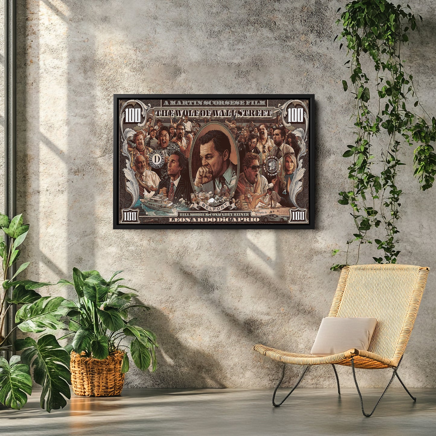 The Wolf of Wall Street Movie Poster – Canvas Wall Art Framed Home Decor