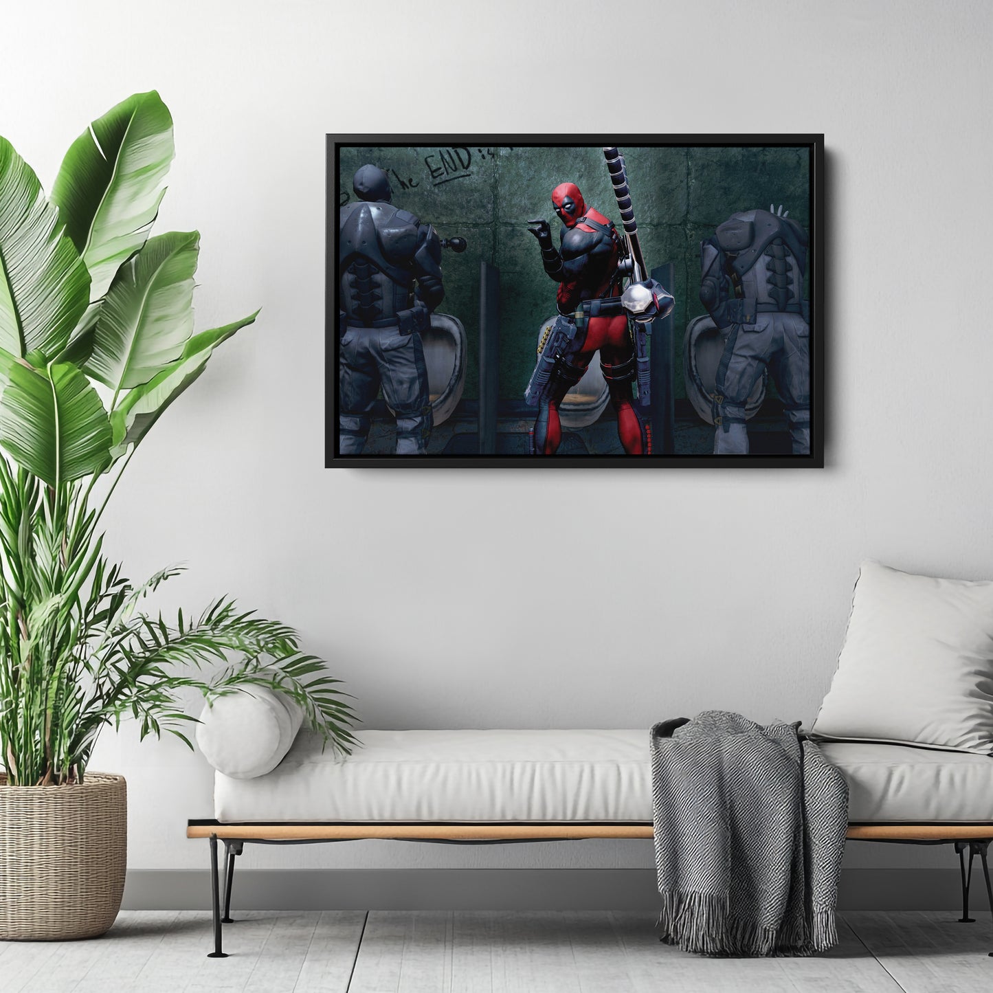 Deadpool Poster - Bathroom Break Funny Canvas Wall Art Decor
