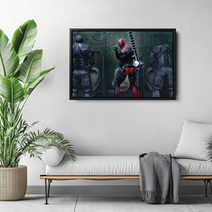 Deadpool Poster - Bathroom Break Funny Canvas Wall Art Decor