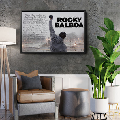 Rocky Balboa Motivational Quote Canvas Wall Art – Boxing Legend Decor
