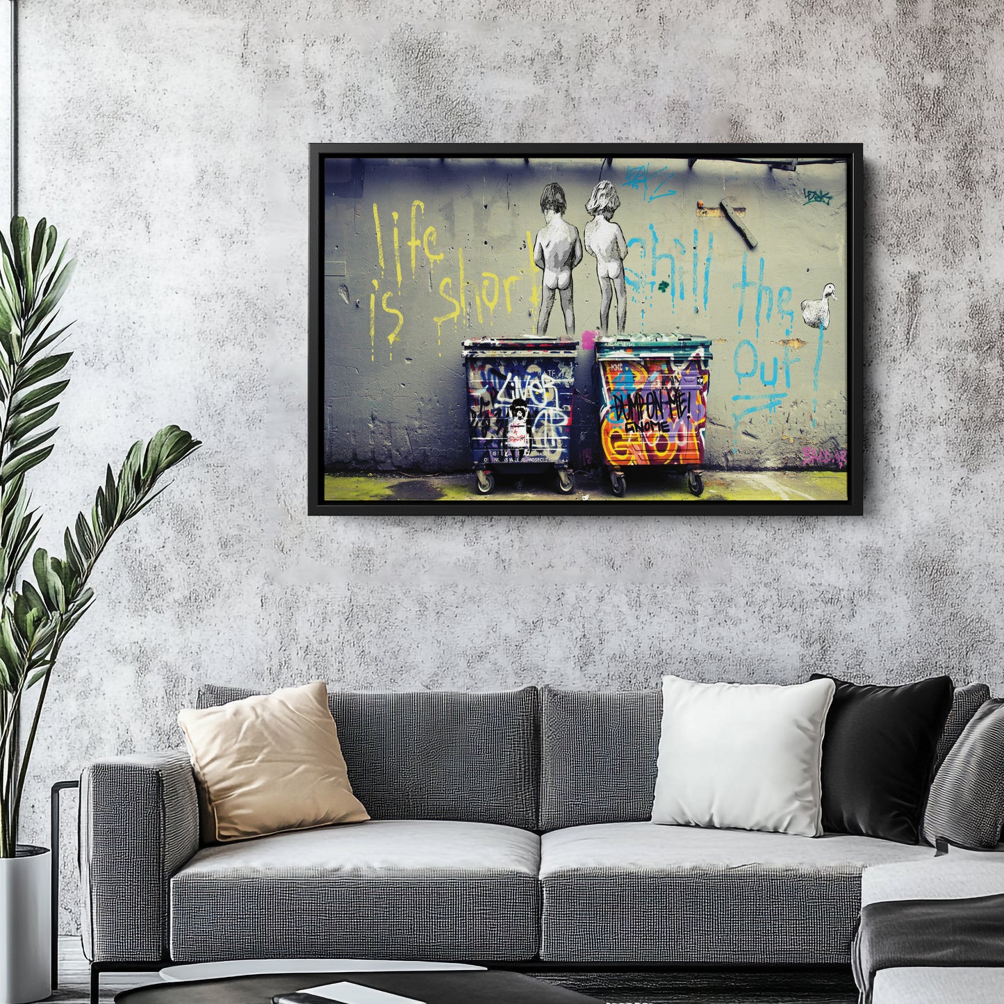 Banksy 'Boys' Canvas Print - Framed Wall Art for Home Decor