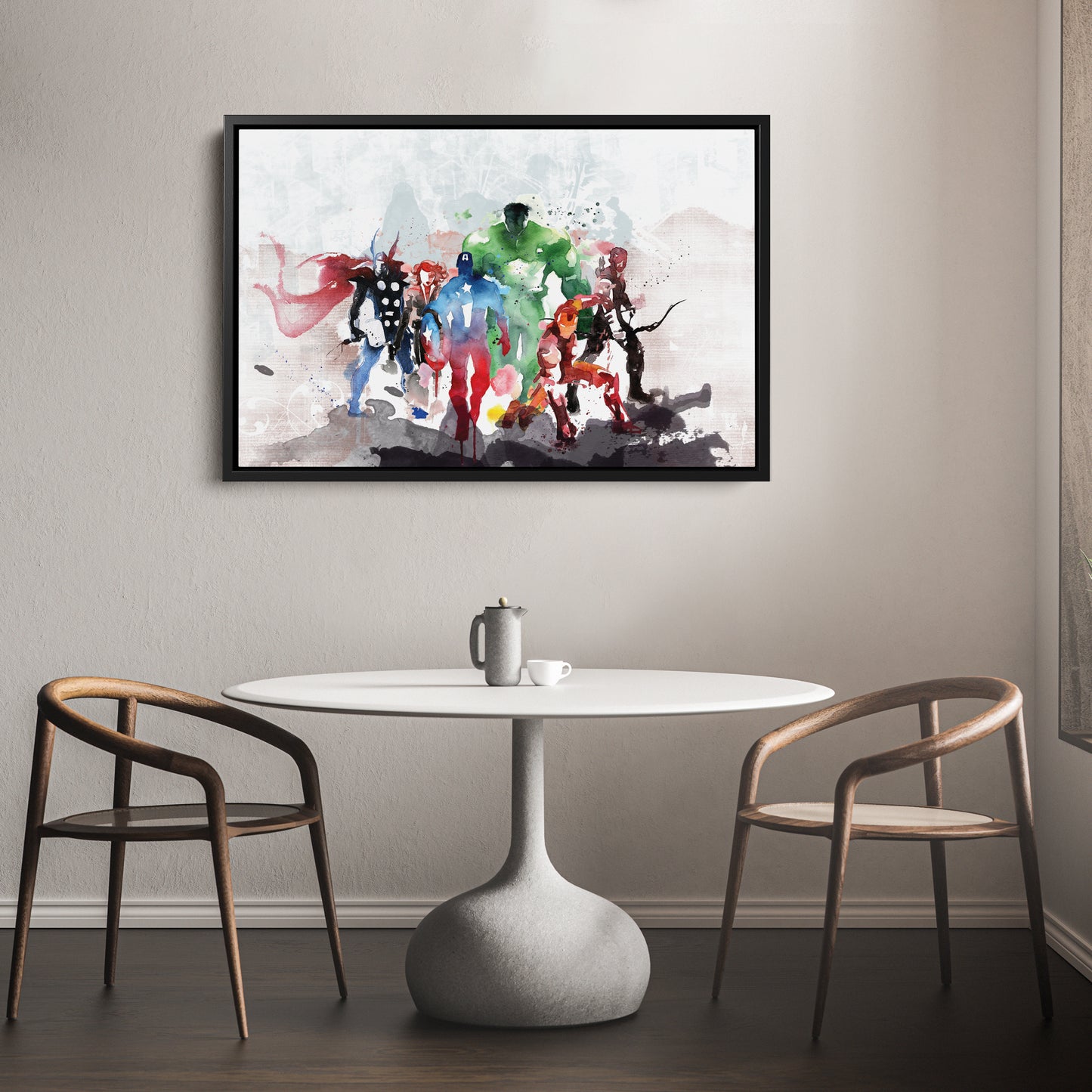 Marvel Avengers Superheroes - Watercolor Painting Canvas Wall Art Decor