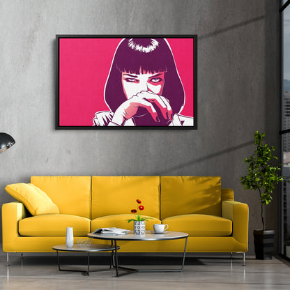 Pulp Fiction - Mia Wallace Illustration Canvas Wall Art Decor