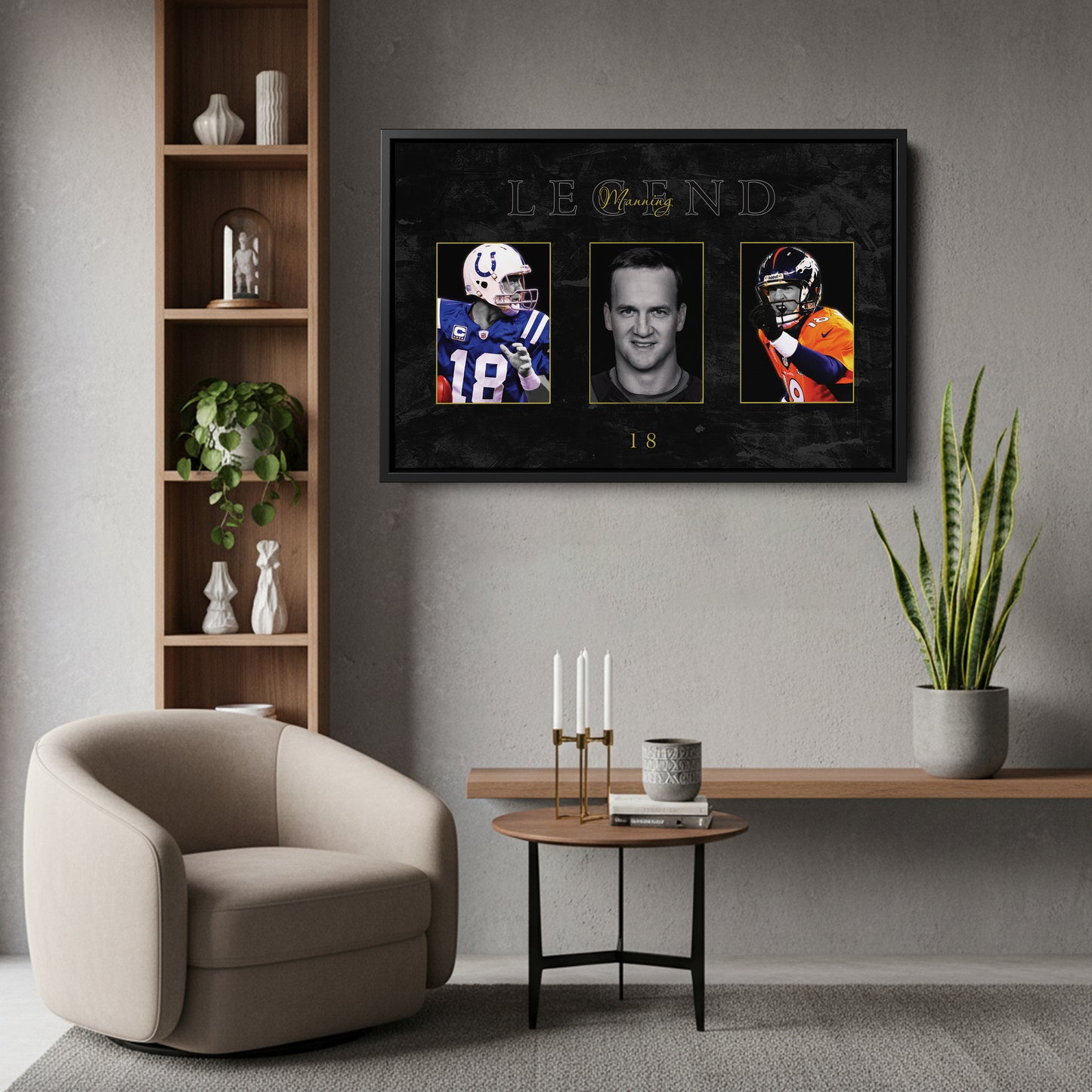 Peyton Manning NFL Canvas Wall Art – Football Legend Decor