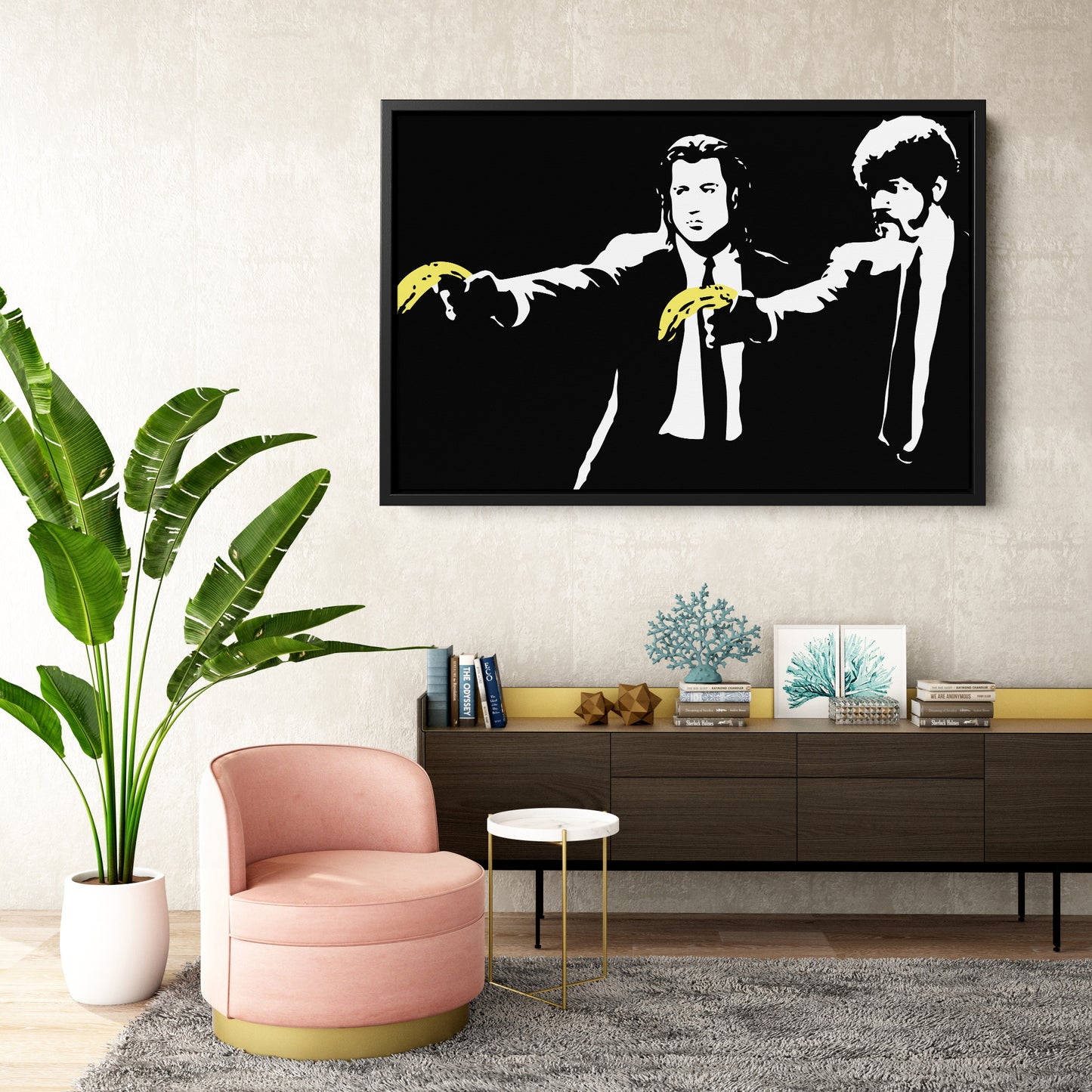 Pulp Fiction Banana Gun Canvas Wall Art – Iconic Movie Moment Decor