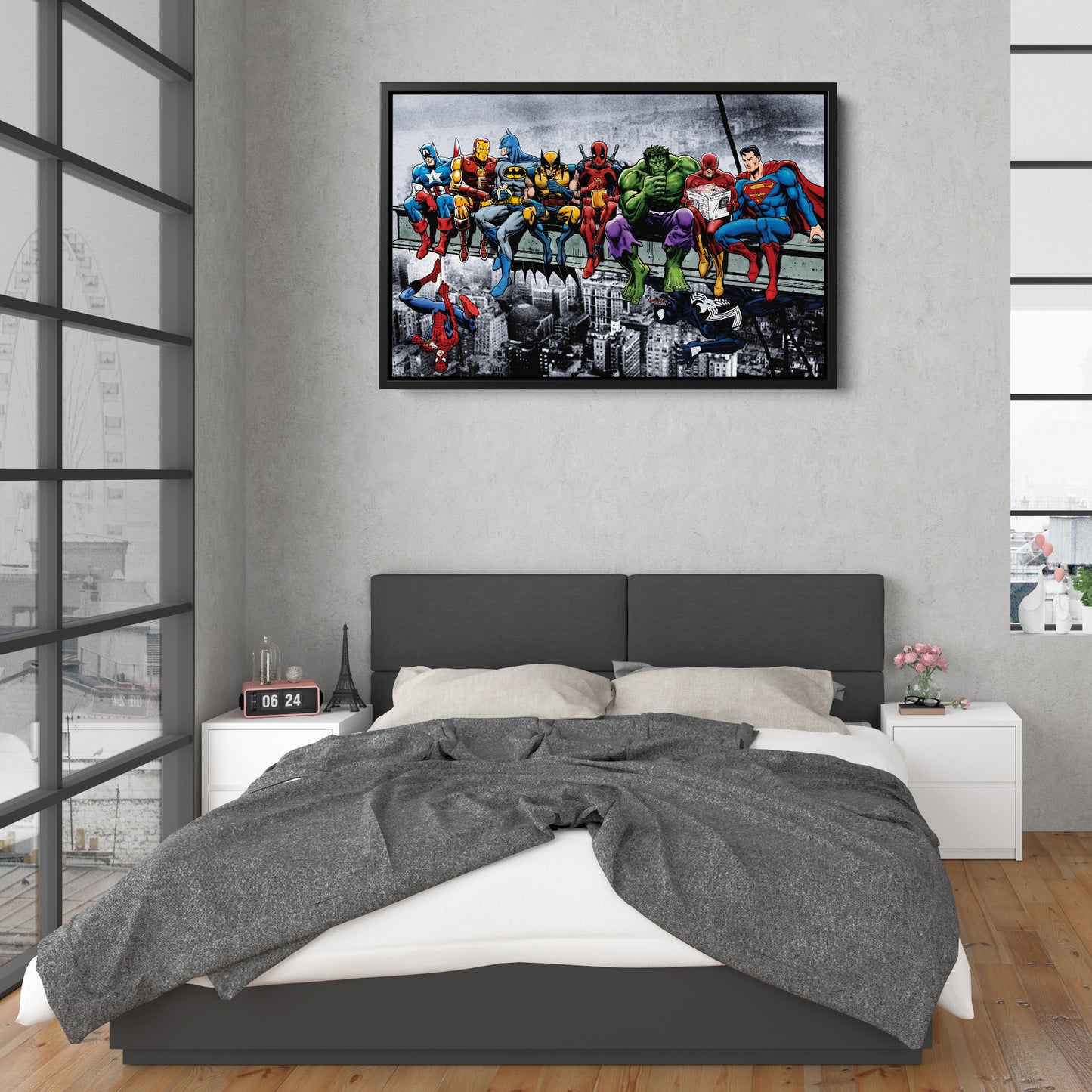 Superheroes Lunch atop a Skyscraper - Canvas Wall Art Decor