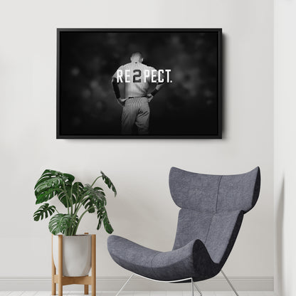 Derek Jeter Baseball Black and White Canvas Wall Art – MLB Legend Decor