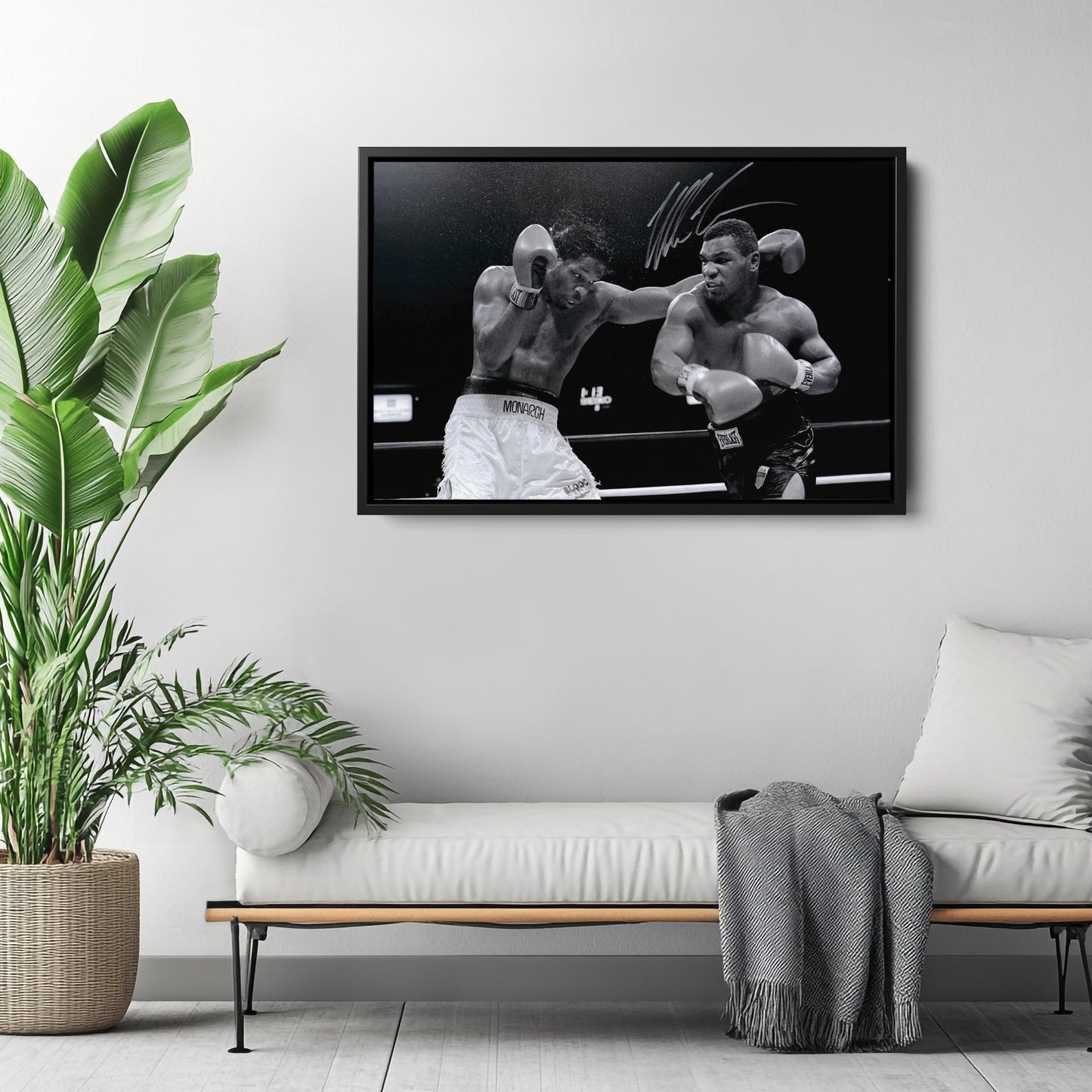 Mike Tyson Boxing Poster with Sign – Canvas Art Wall Decor