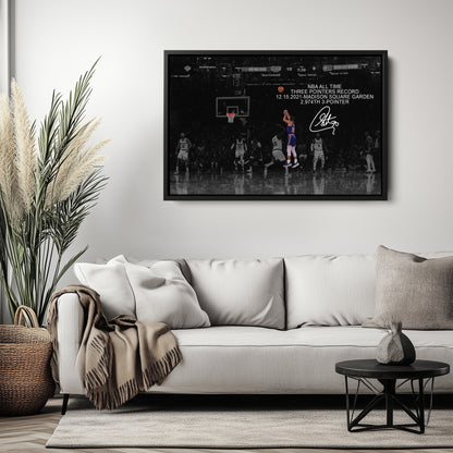 Stephen Curry Record Breaking 3-Pointer Canvas Art - NBA Wall Decor