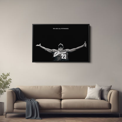 LeBron James We Are All Witness Canvas Wall Art – NBA Legend Tribute