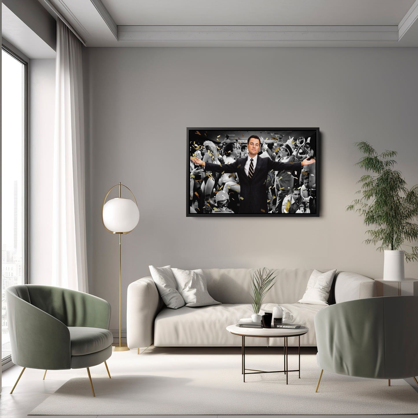 The Wolf of Wall Street Leonardo DiCaprio Canvas Wall Art – Iconic Movie Character Decor