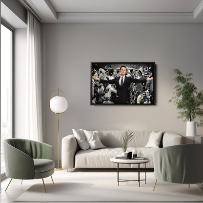 The Wolf of Wall Street Leonardo DiCaprio Canvas Wall Art – Iconic Movie Character Decor