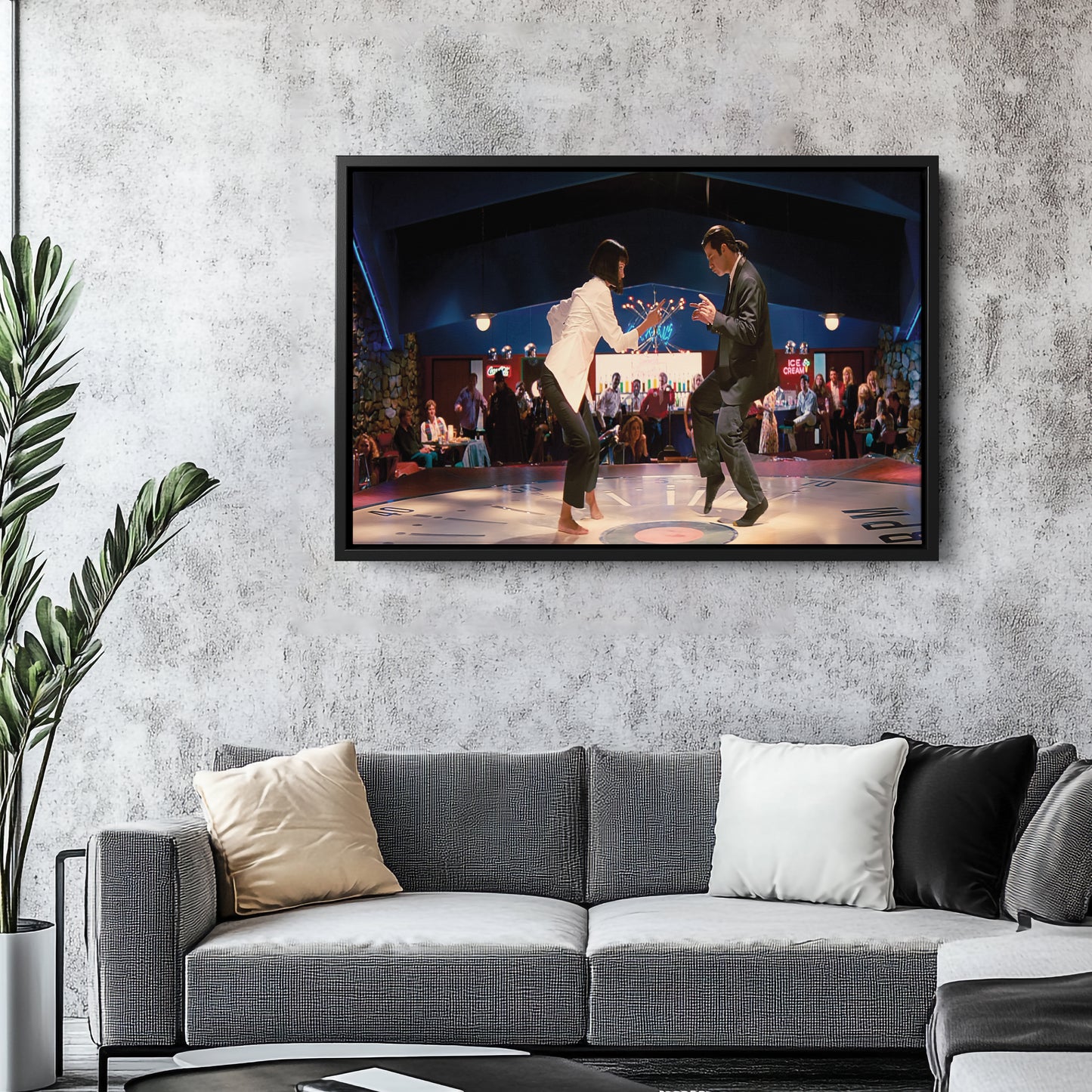 Pulp Fiction Dance Twist Canvas Wall Art – Iconic Movie Scene Decor