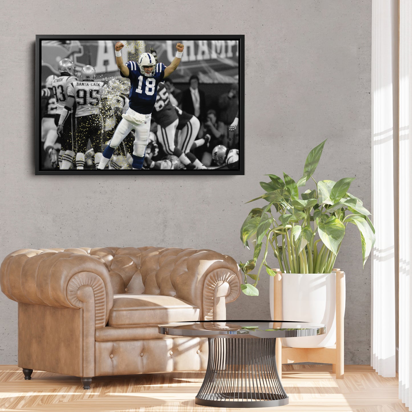 Peyton Manning AFC Championship Canvas Art - NFL Colts vs. Patriots