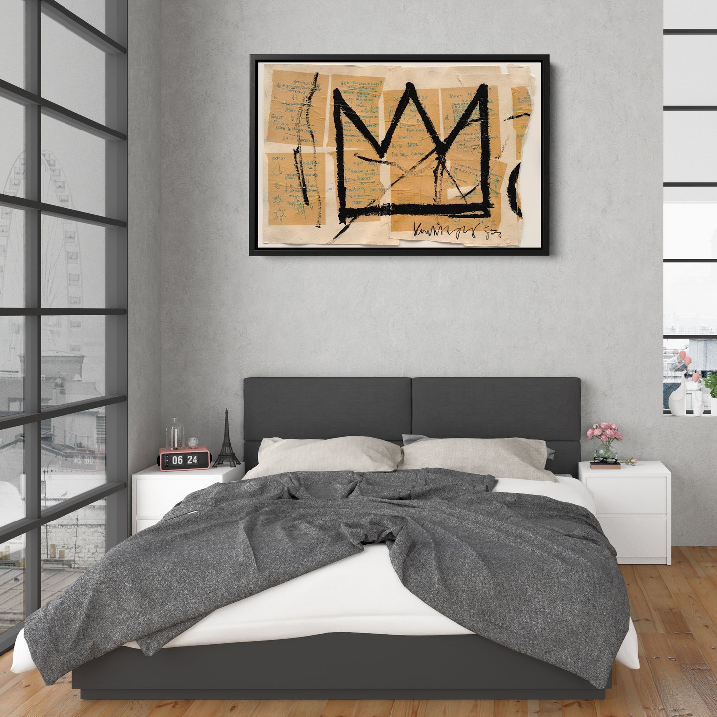 Crown By Jean-Michel Basquiat Canvas Art – Urban Street Art Wall Decor